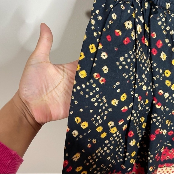 Rachel Roy Cottagecore Prairie Dress Black Red Yellow Rope Waist Size 0 - Picture 9 of 9